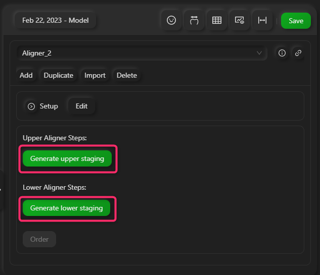 staging button